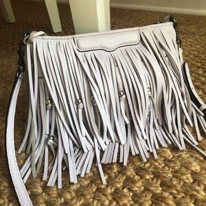 Rebecca Minkoff Light Beige Fringe Crossbody Bag